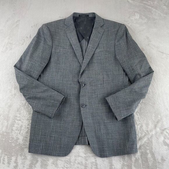 John Varvatos Blazer Coat Jacket‎ Men 42R Grey Wool Luigi Botto Partially Lined